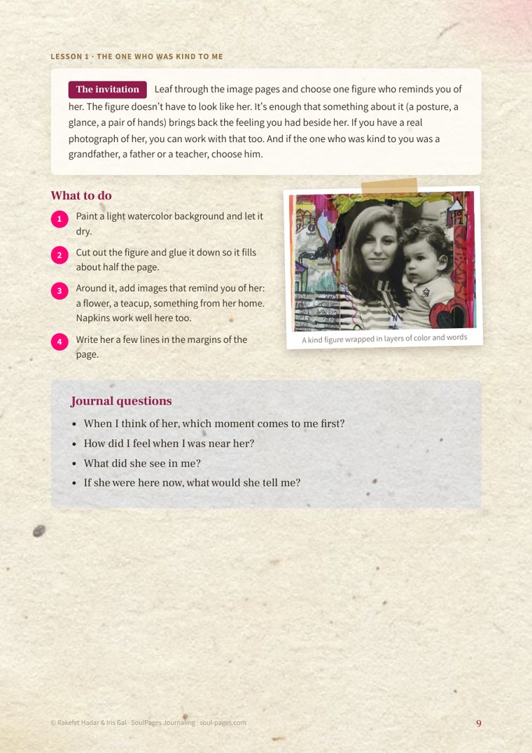 A page of steps and sample pages from a kit