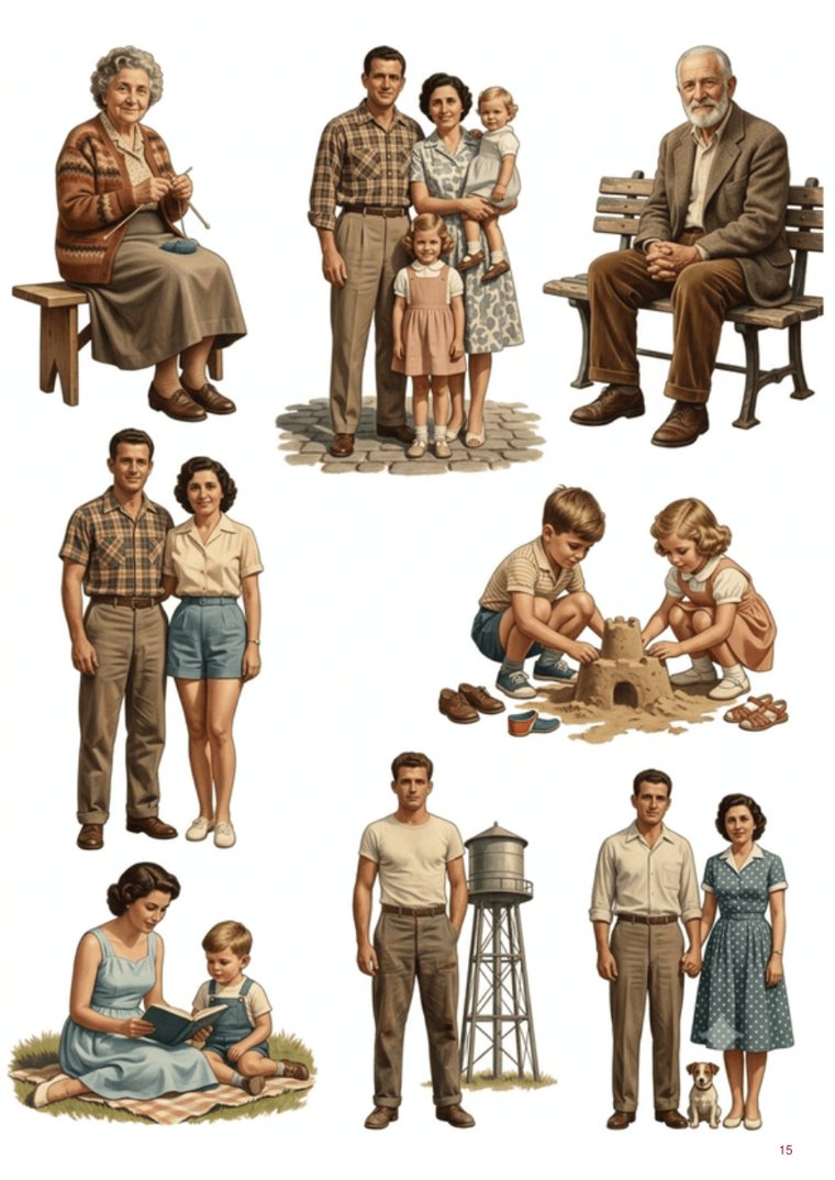 A page of images from Family & Roots
