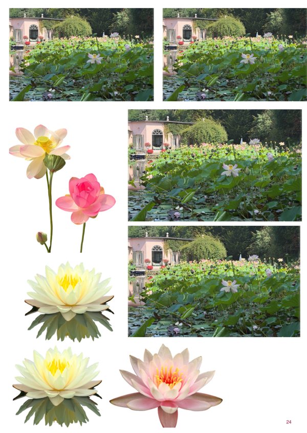 A page of images from the kits
