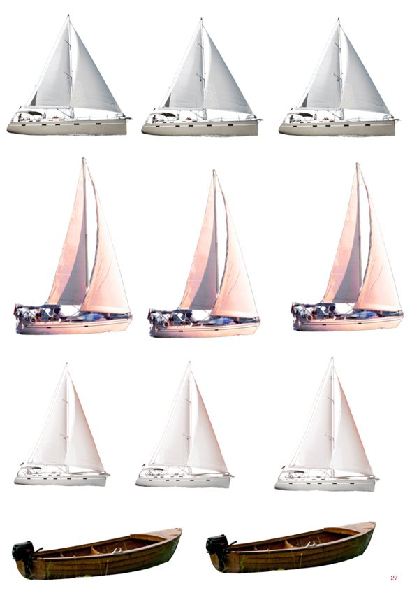 A page of images from the kits