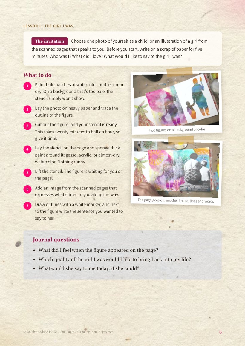 A page of steps and sample pages from a kit